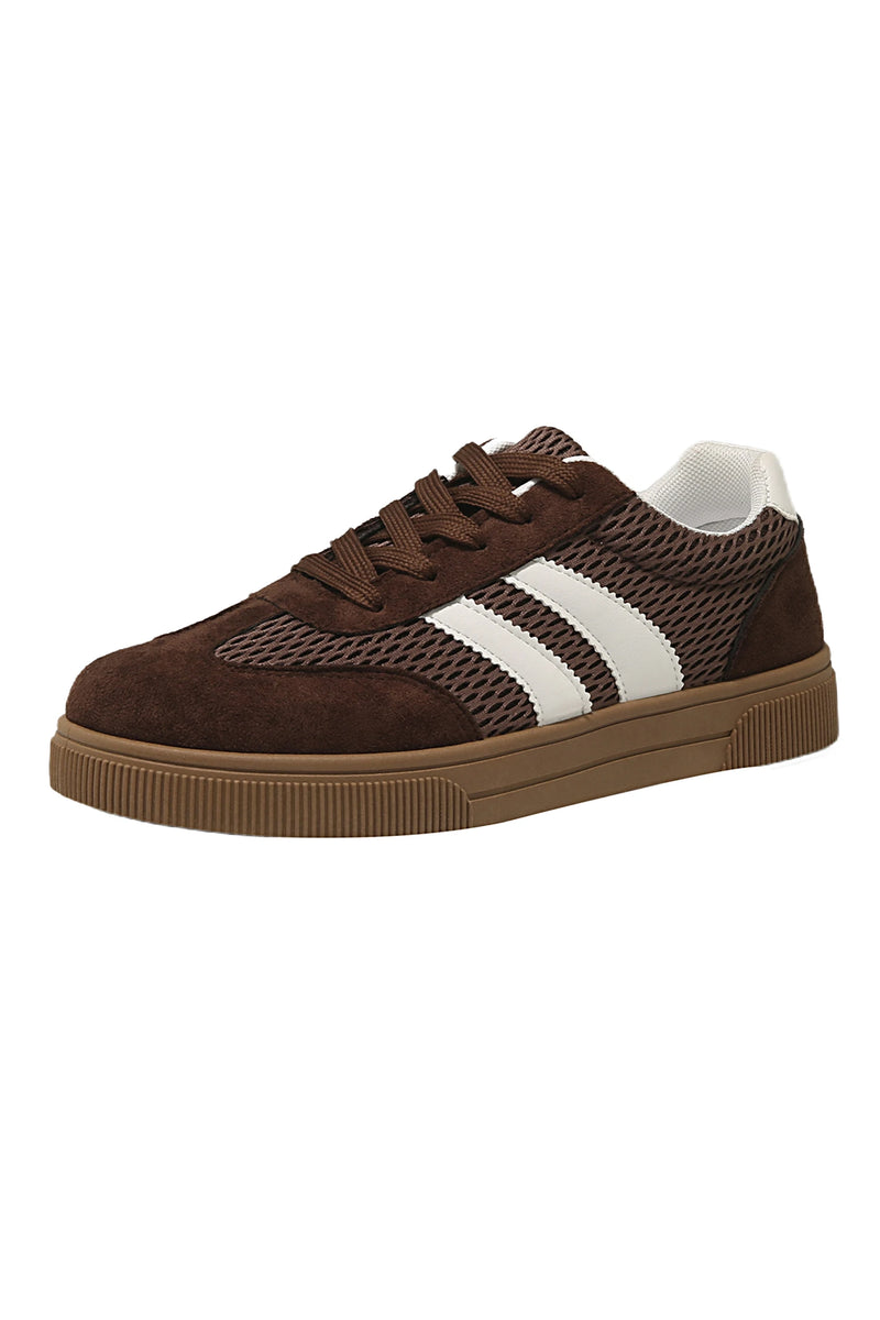Load image into Gallery viewer, DLLSHOE 89 - Brown Breathable Mesh Patchwork Lace Up Flat Shoes
