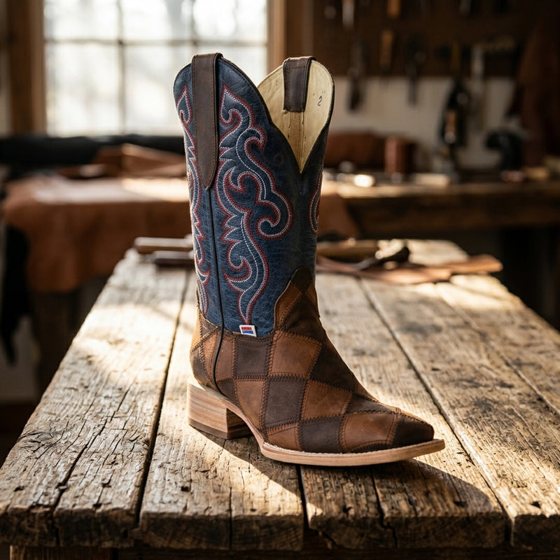 Load image into Gallery viewer, 1151 - RockinLeather Men's Patchwork Leather Boot
