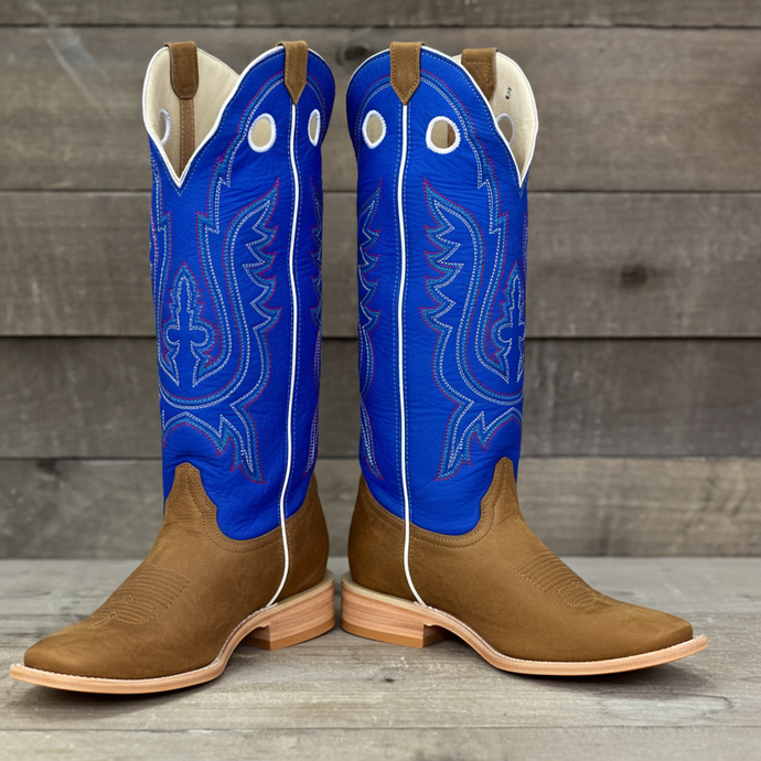 1106 - RockinLeather Men's Buckaroo Blue Shaft Western Boot