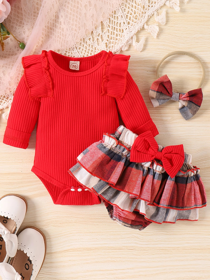 Load image into Gallery viewer, TMCHD71 - Children&#39;s Ruffled Skirt &amp; Romper 3 Piece Set
