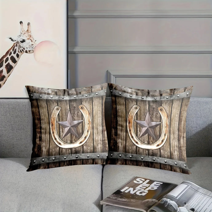 TMPL10 - 2 Pieces Rustic Farmhouse Throw Pillows