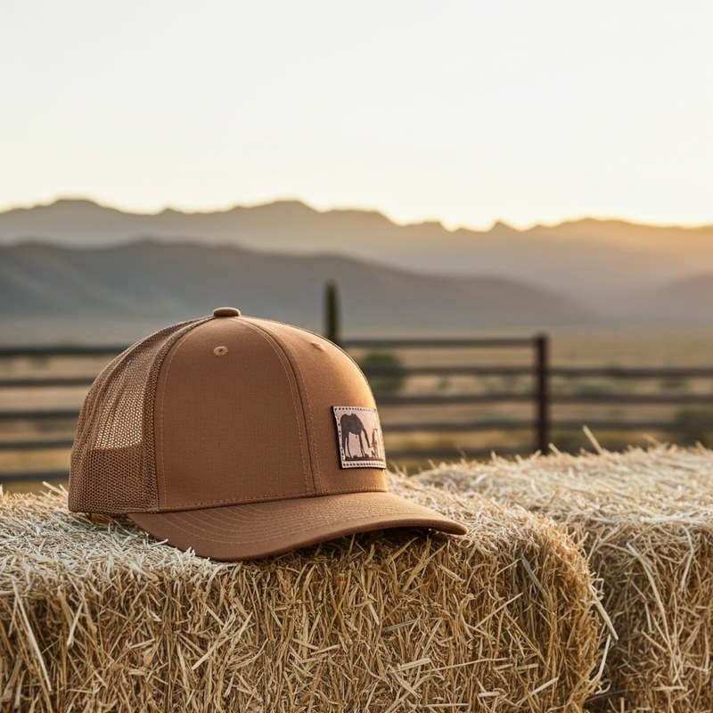 Load image into Gallery viewer, CP106 - Cowboy Prayer Leather Patch Caramel Retro Cap
