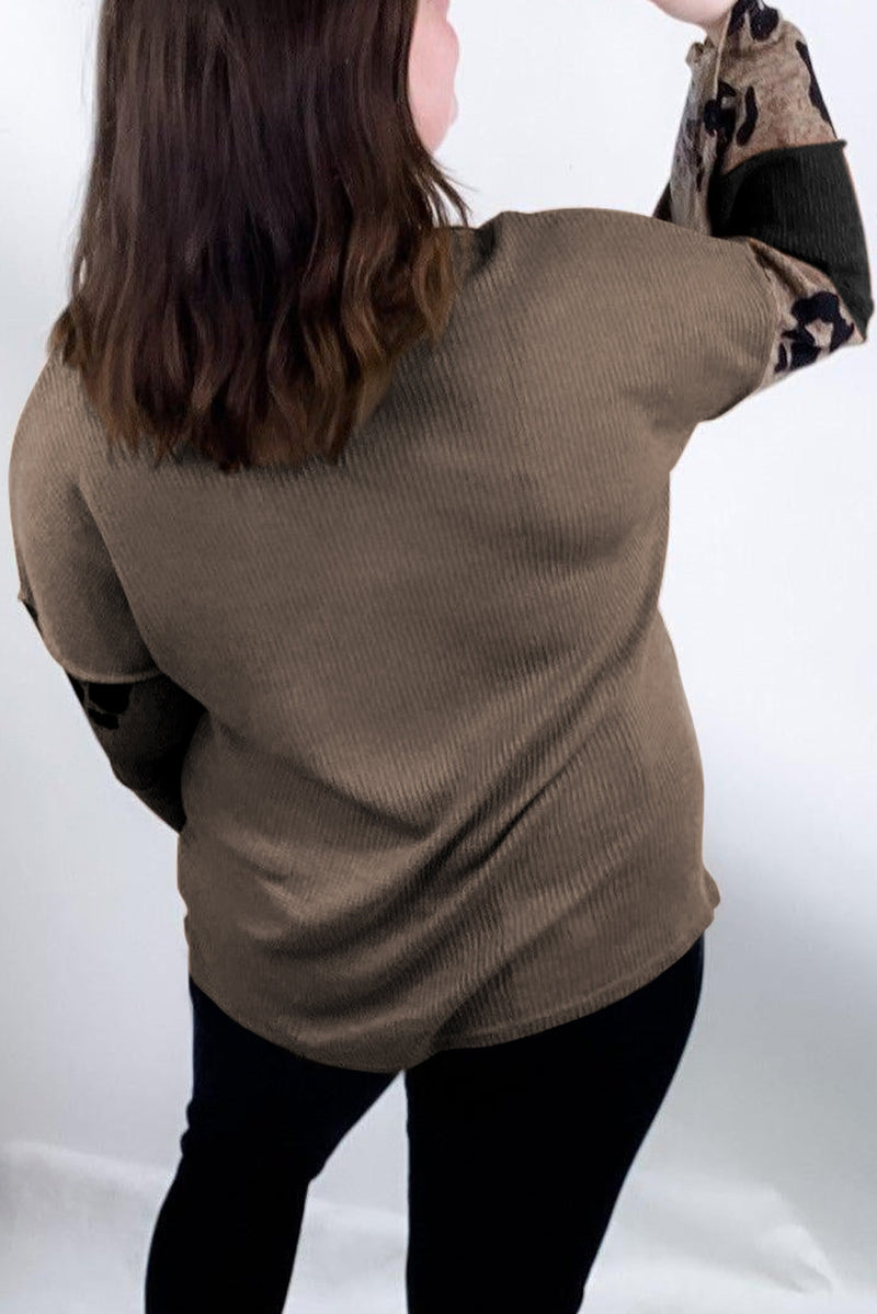 Load image into Gallery viewer, DLLS110 - Ladies Multicolour Colorblock Patchwork V-Neck Loose Sleeve Knit Top
