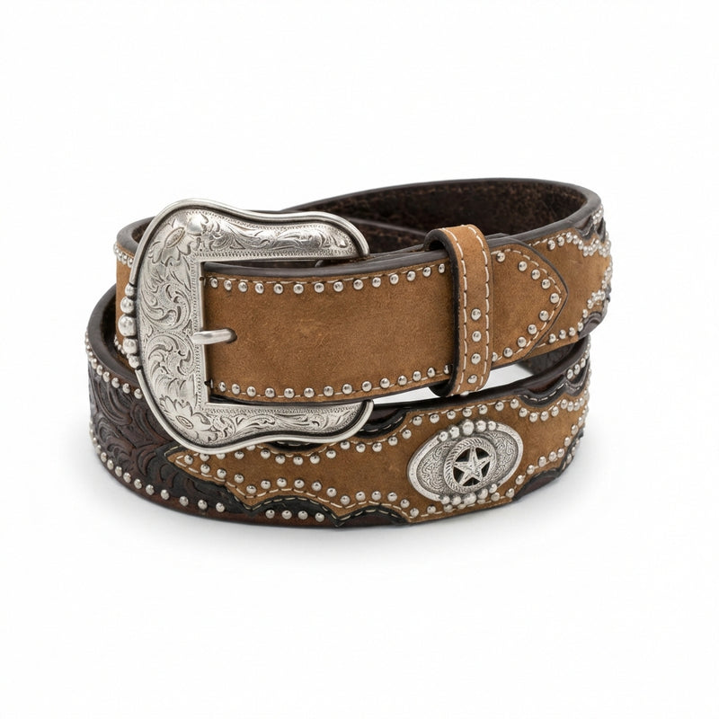 Load image into Gallery viewer, N2481202 - Nocona Men's Brown Hand Tool Engraving Belt
