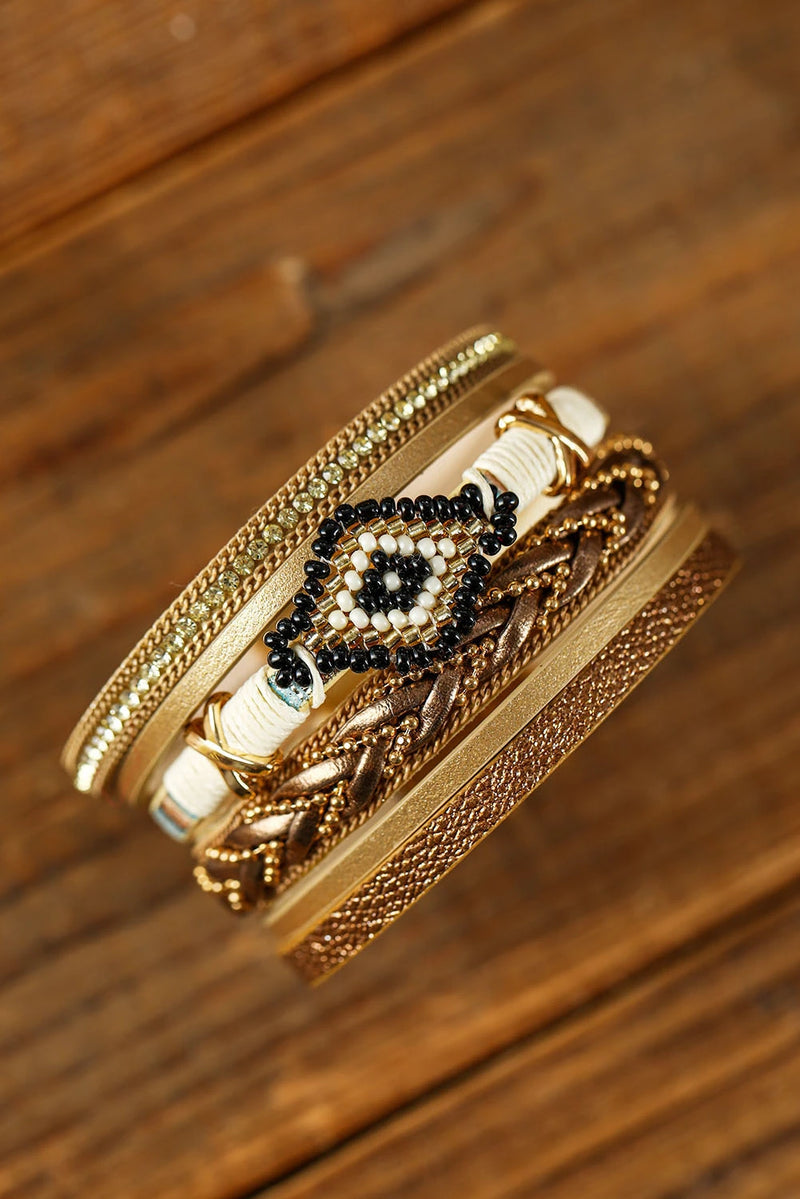 Load image into Gallery viewer, DLLBC 5 - Multicolour Rhinestone Beaded Magnetic Buckle Bracelet

