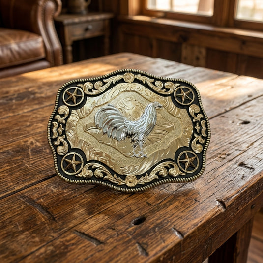 AWW1 - Rooster Rose Gold 4 Star Buckle