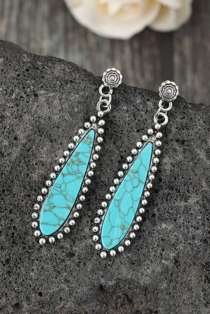 Load image into Gallery viewer, DLLER 11 - Silvery Vintage Bohemian Turquoise Alloy Earrings
