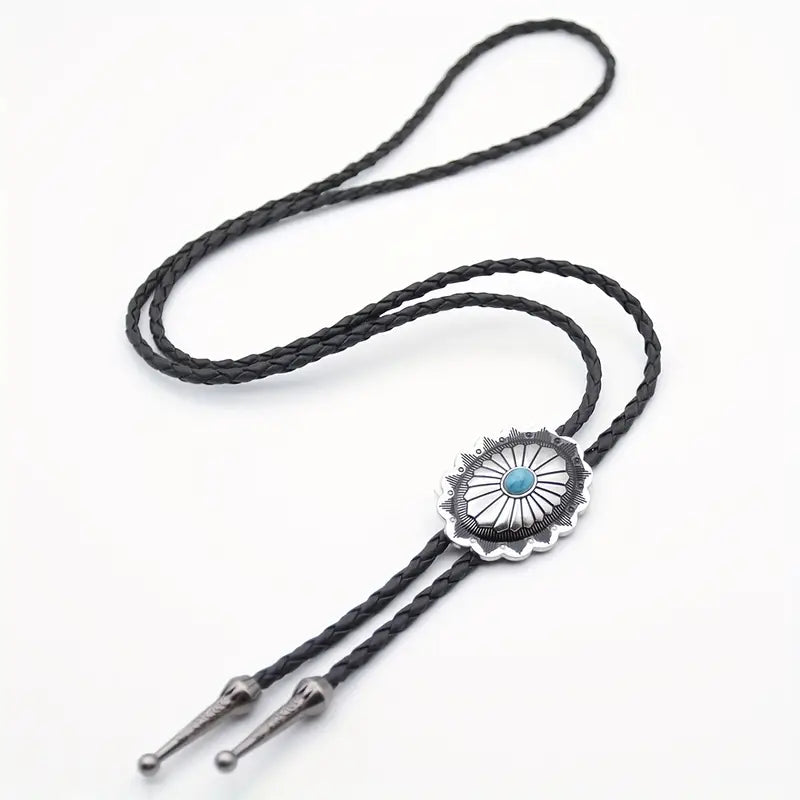 Load image into Gallery viewer, TMBLO1 - Turquoise Resin Bolo Tie
