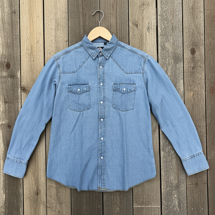 RLLSMS01 - RockinLeather Men's 6.8 oz Light Denim LS Shirt