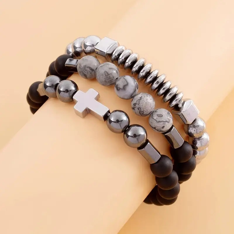 Load image into Gallery viewer, TMBC22 - Cross Bracelet 3 Piece Set
