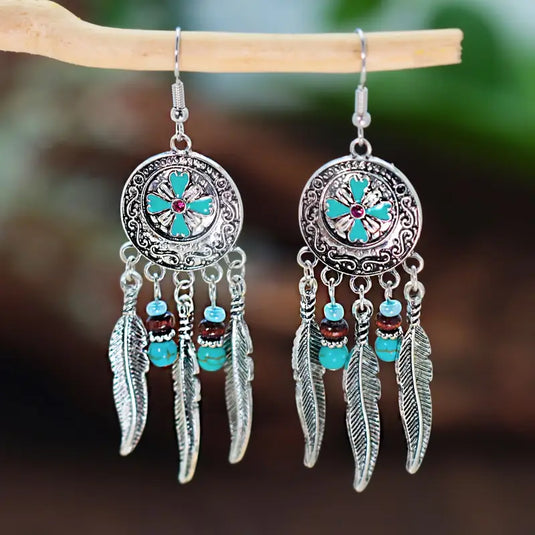 TMER71 - Feather Pendant Earrings