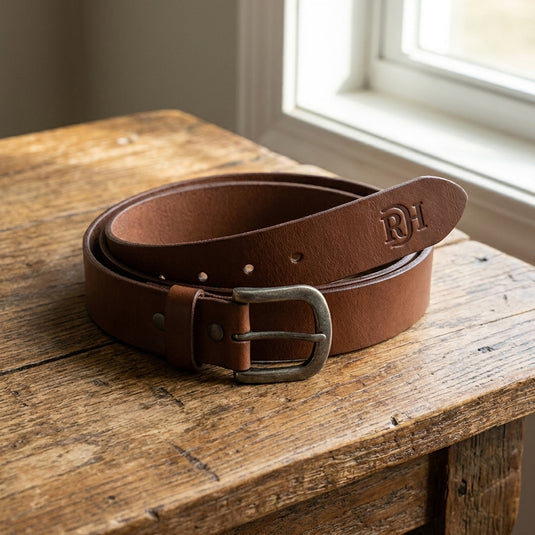 22227BE3 - Red Dirt Hat Co. Men's Textured Leather Belt