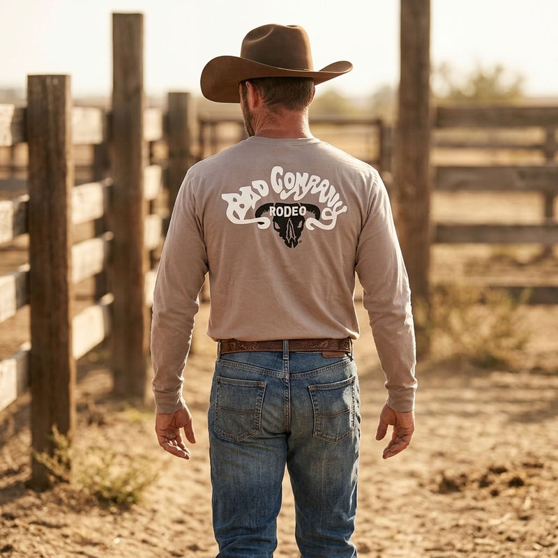 Load image into Gallery viewer, BCT2613TN - Hooey "Bad Company" Tan Long Sleeve Shirt W/Cream &amp; Black Logo
