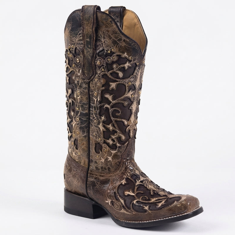 Load image into Gallery viewer, 2815 - RockinLeather Women's Volcano Crater Square Toe Western Boot
