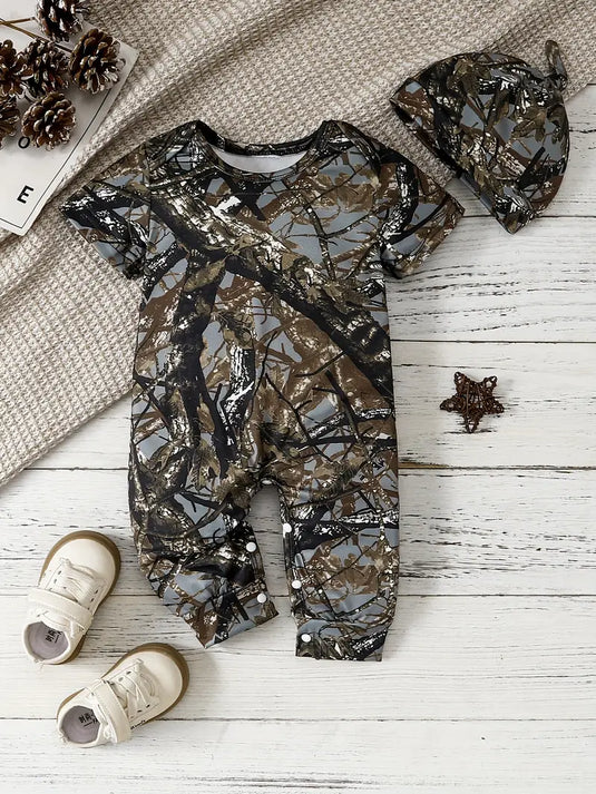 TMCHD37 - Camouflage 2 Piece Baby Romper Set