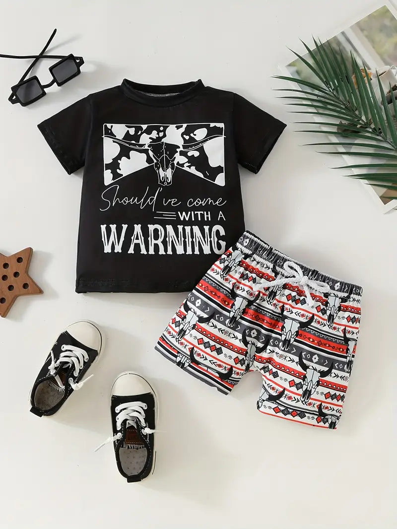 Load image into Gallery viewer, TMCHD14 - Baby Boy&#39;s 2 Piece Steer Head Outfit
