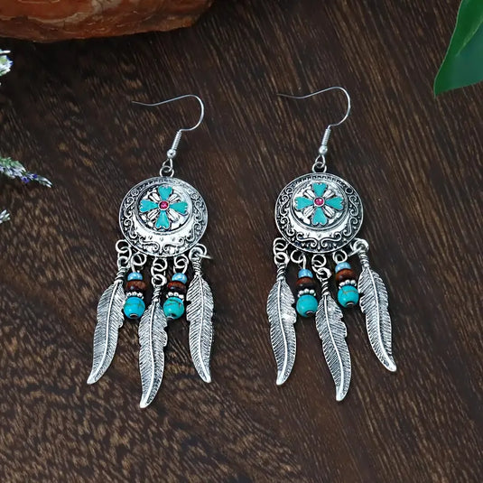 TMER71 - Feather Pendant Earrings