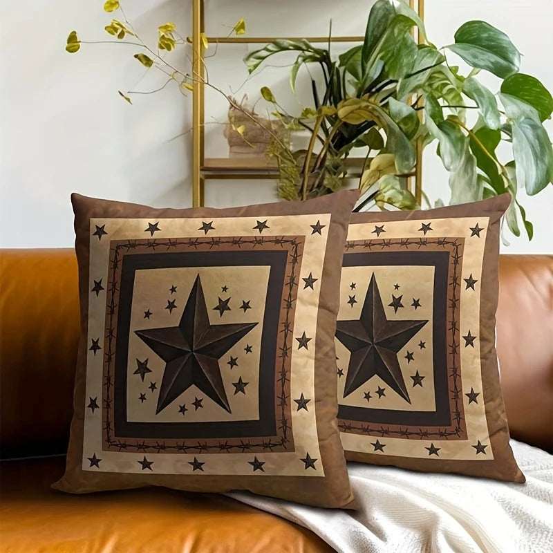 Load image into Gallery viewer, TMPL100 - 2 Piece Set - 18&quot; x 18&quot; Texas Star Throw Pillows
