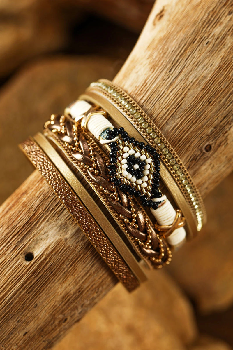 Load image into Gallery viewer, DLLBC 5 - Multicolour Rhinestone Beaded Magnetic Buckle Bracelet
