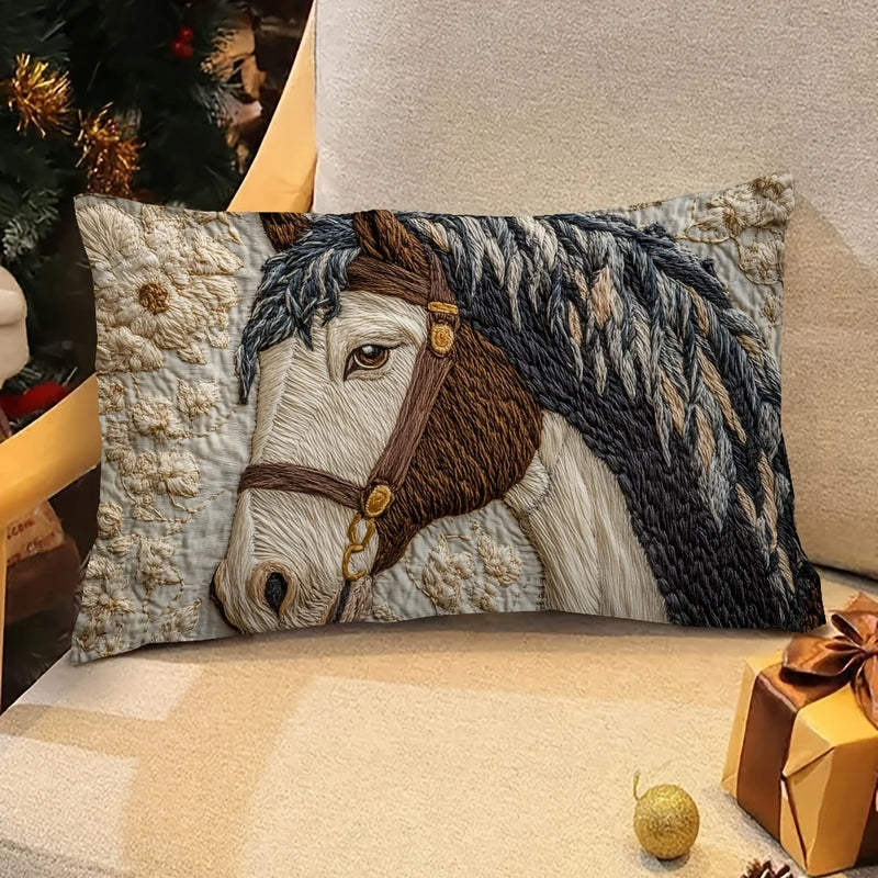 Load image into Gallery viewer, TMPL2 - 12&quot; x 20&quot; Majestic Horse Throw Pillow

