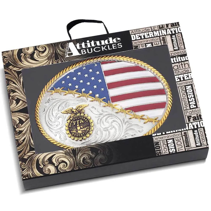 Load image into Gallery viewer, A1048FFA - Montana Silversmiths FFA Patriotic Traditions Buckle
