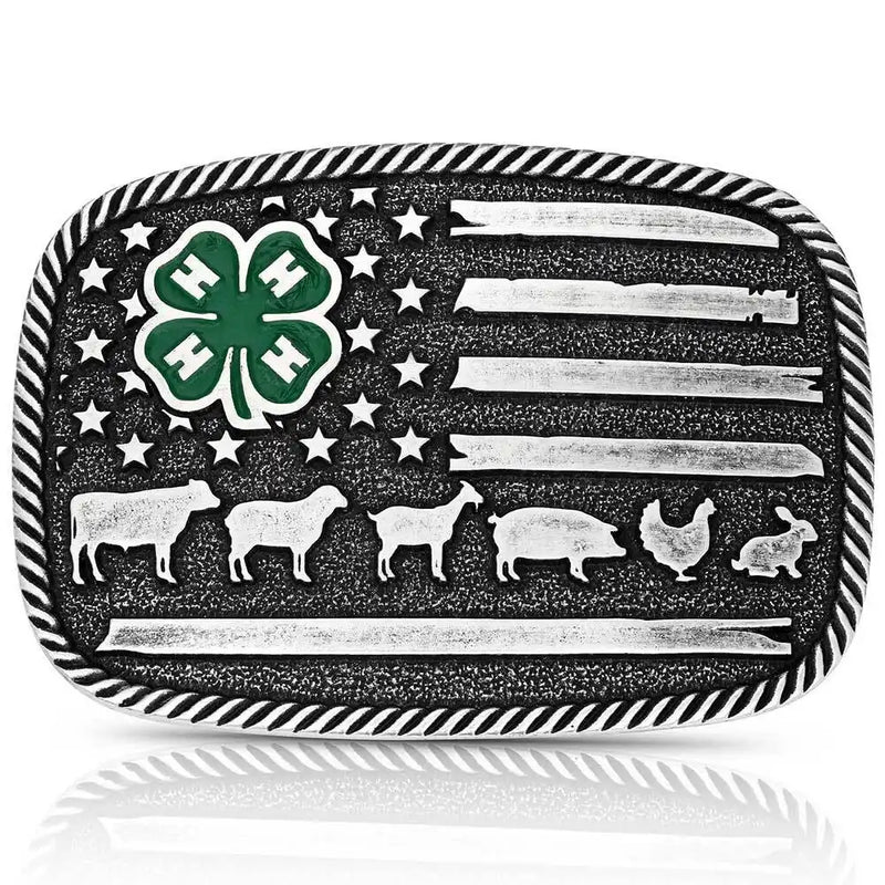 Load image into Gallery viewer, A1049S - Montana Silversmiths 4-H Livestock Buckle
