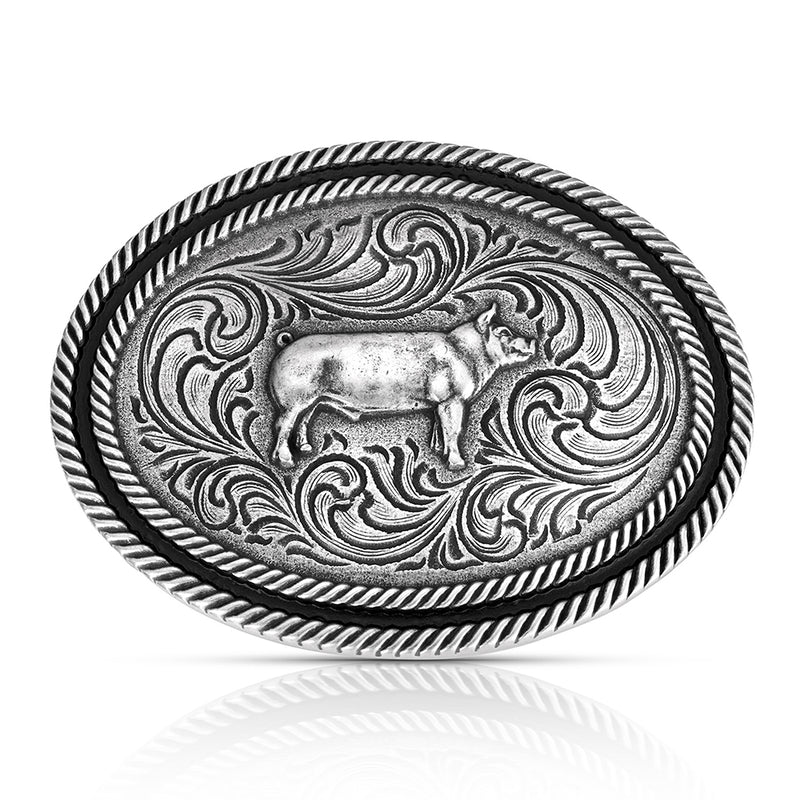Load image into Gallery viewer, A1050S - Montana Silversmiths Show Hog Antiqued Buckle
