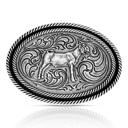 A1052S - Montana Silversmiths Show Goat Antiqued Buckle