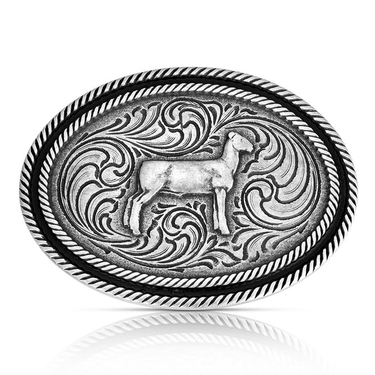 A1053S - Montana Silversmiths Show Lamb Antiqued Buckle