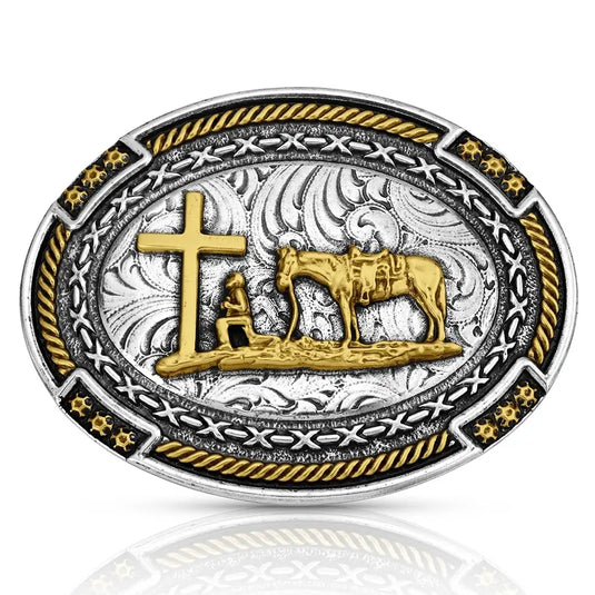 A1074P - Montana Silversmiths Cowboy Credence Buckle