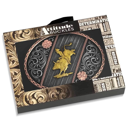 A1086P - Montana Silversmiths Tri Color Rodeo Buckle
