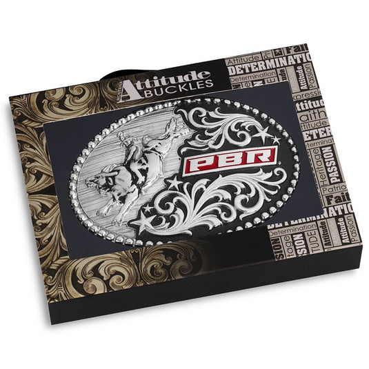 A1092PBR - Montana Silversmiths Eight Seconds Style PBR Buckle