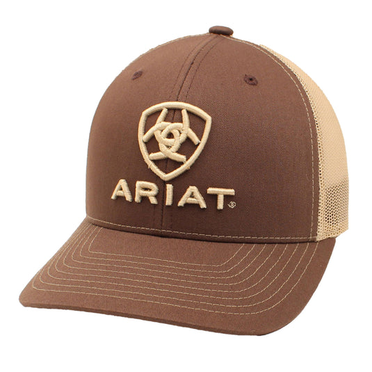 A300003102 - Ariat Men's Brown Cap with Shield