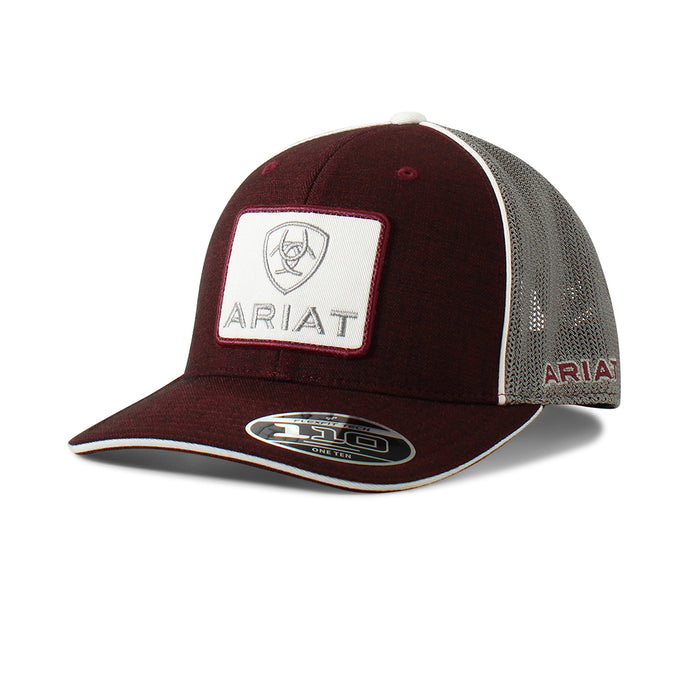 A300004809 - Ariat Men's Snapback Large Logo Patch Burgundy