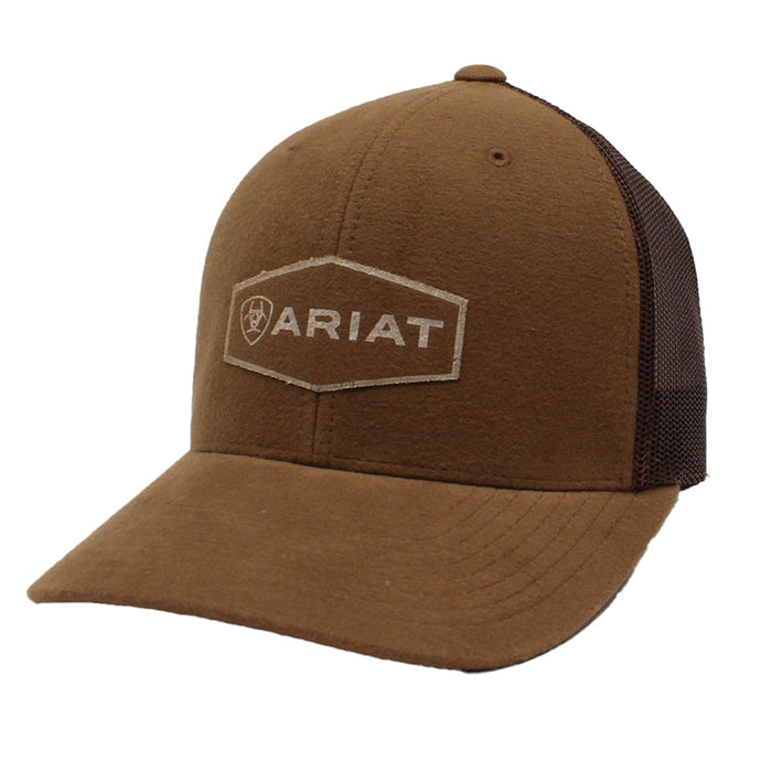 A300013802 - Ariat Men's Snap Back Rectangle Logo Brown Cap