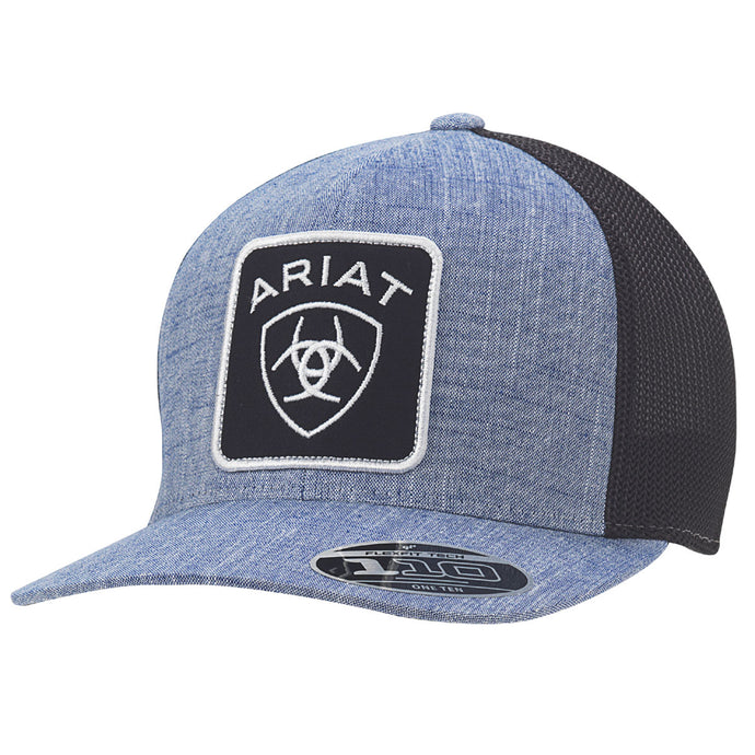 A300015027 - Ariat Men's Snap Back Large Patch Logo Blue Cap