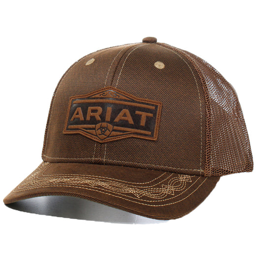 A300062902 - Ariat Men's Vintage Logo Brown Cap