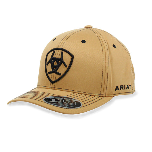 A300064108 - Ariat Men's Flexfit 110 Snapback Shield Logo Tan Cap