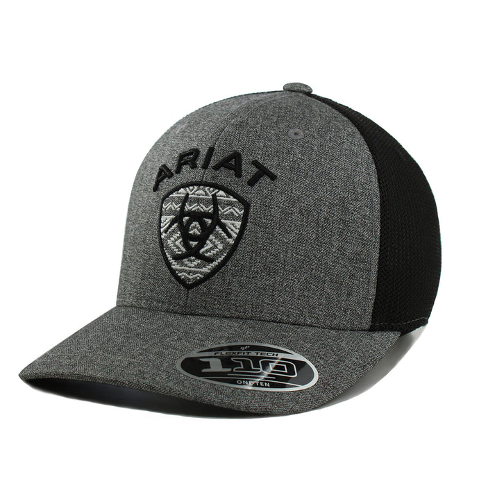 A300064606 - Ariat Men's Flexfit 110 Snapback Azted Logo Grey Cap