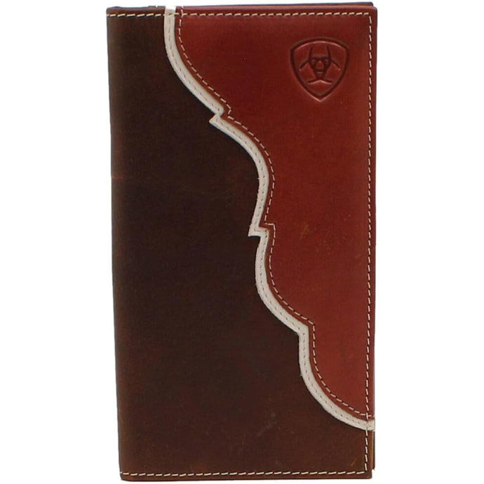 A3547708 - Ariat Men's Rodeo Wallet Two Tone Shield Logo Tan