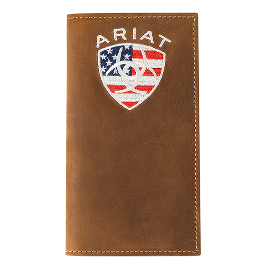 A35547217 - Ariat Rodeo Wallet American Flag Aged Bark