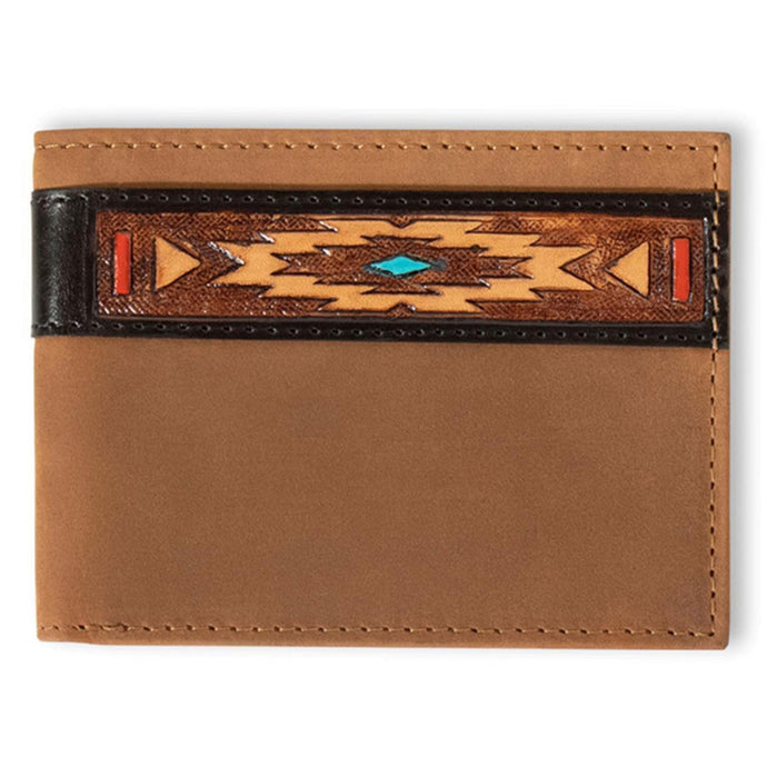 A35585217 - Ariat Men's Bifold Style Wallet Southwestern Aged Bark