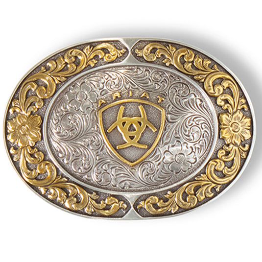 A37020 - Ariat Oval Buckle Smooth Edge Floral Emblem