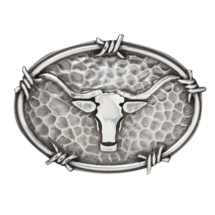 A37050 - Ariat Oval Steer Head and Barbwire Edging Buckle