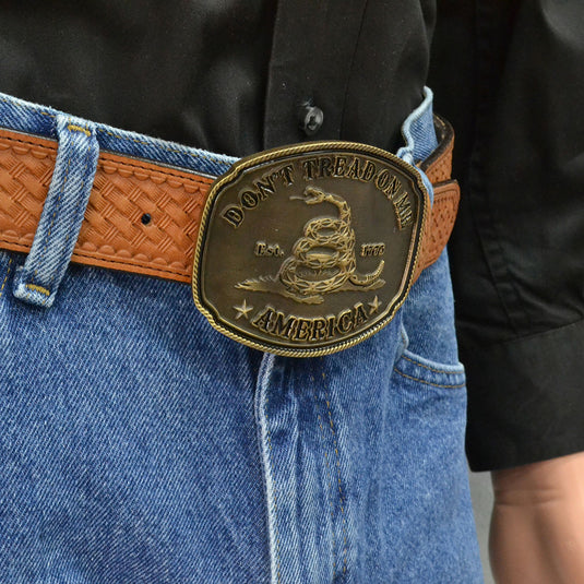 A515C - Montana Silversmiths American Gadsden Don't Tread on Me Heritage Attitude Buckle