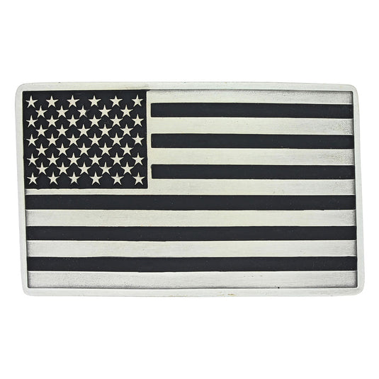 A644 - Montana Silversmiths Antiqued American Flag Attitude Buckle