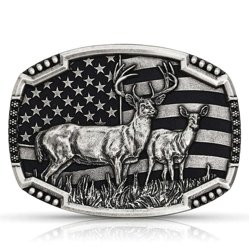 Load image into Gallery viewer, A785S - Montana Silversmiths Matched Pair Deer Buckle
