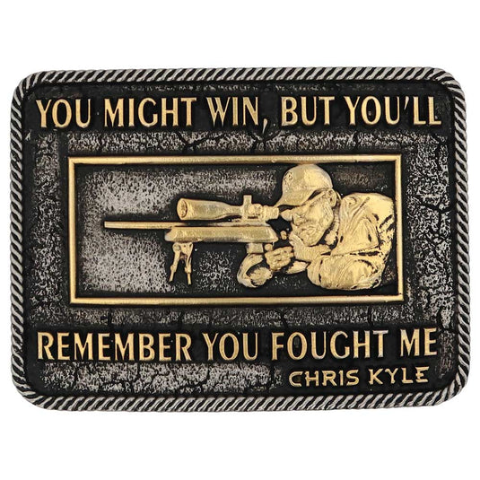 A897CK - Montana Silversmiths You'll Remember, Chris Kyle Attitude Belt Buckle