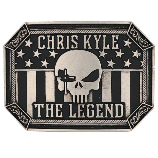 A904CK - Montana Silversmiths The Legend Chris Kyle Attitude Belt Buckle