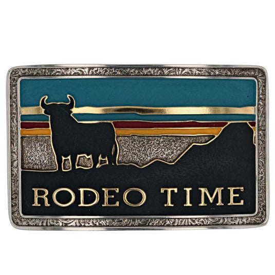 A919DB - Montana Silversmiths Rodeo Time Southwestern Attitude Belt Buckle